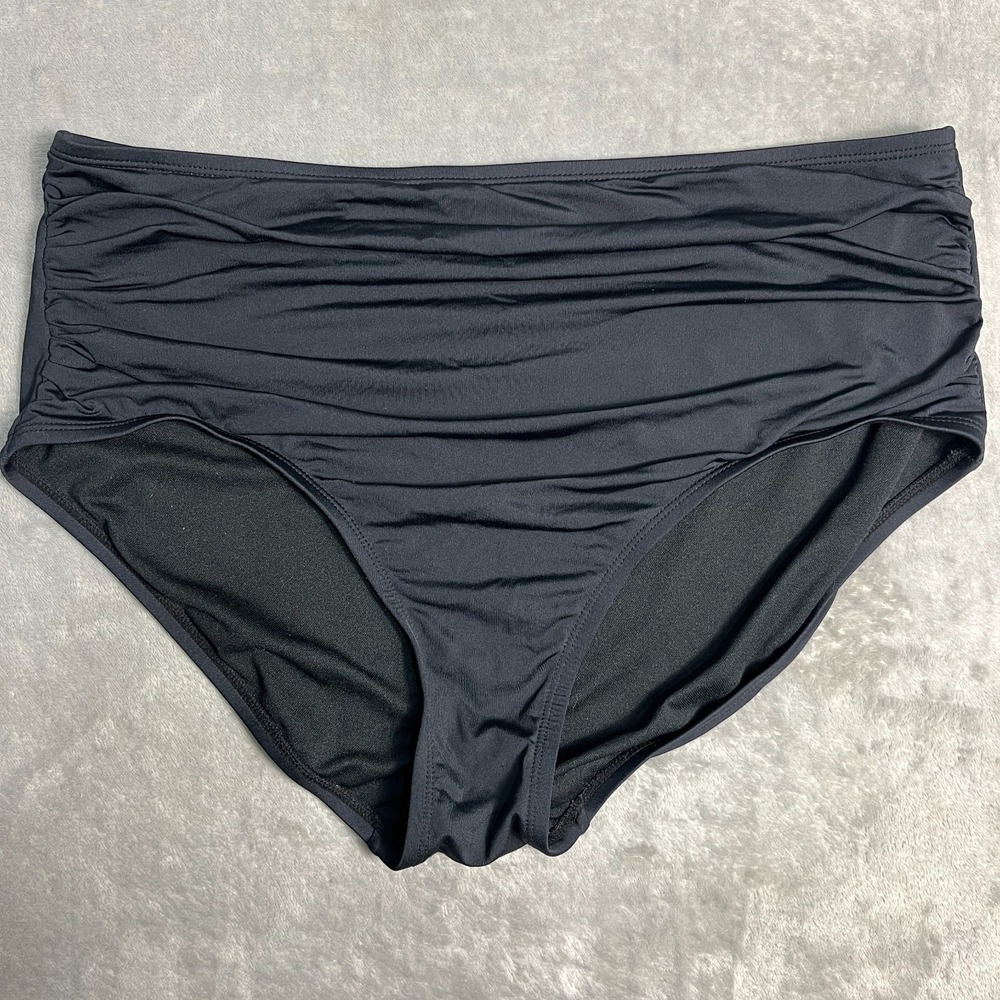 Merona Black High-Waisted Bikini Swim Bottom Women's XL Resortwear Versatile Pc.